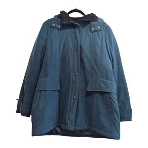 VTG! Forecaster Of Boston Green Parka Long Jacket Hooded L‎ 90s Gorpcore Classic